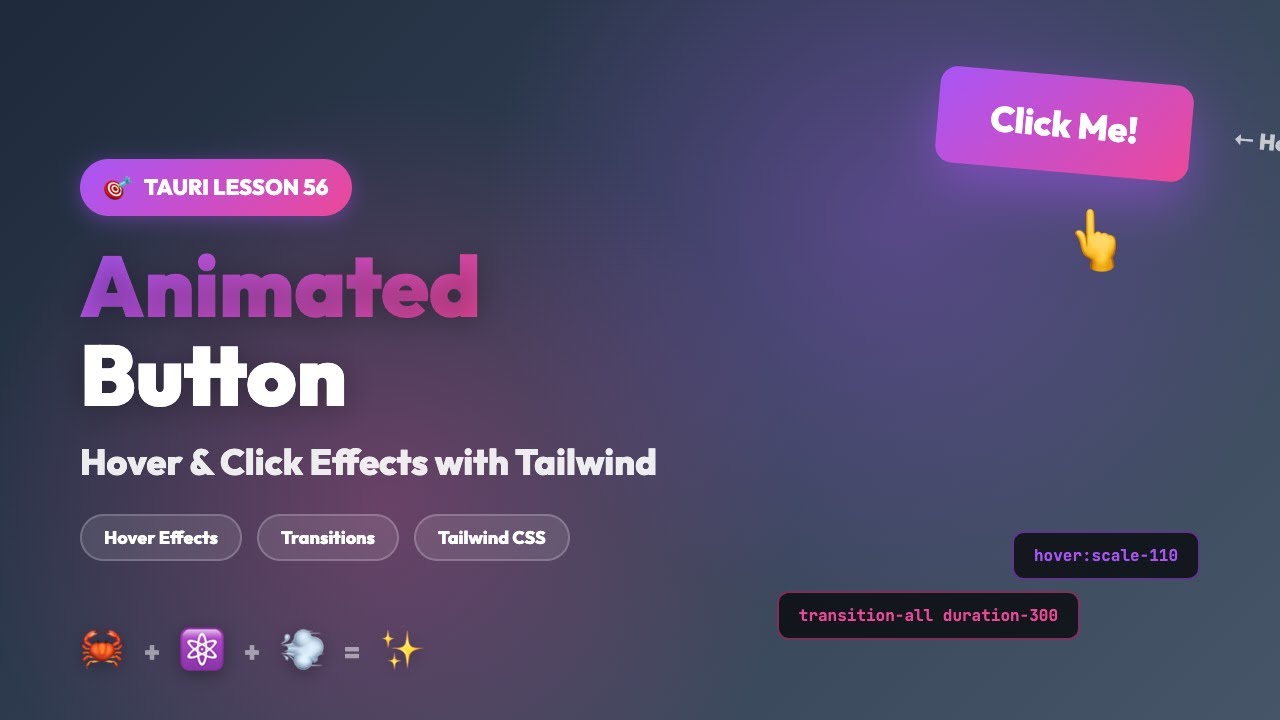 Build an Animated Button in Tauri | React + Tailwind CSS Tutorial - YouTube