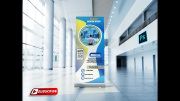 Business Roll Up Banner Design..  Adobe Photoshop Tutorial