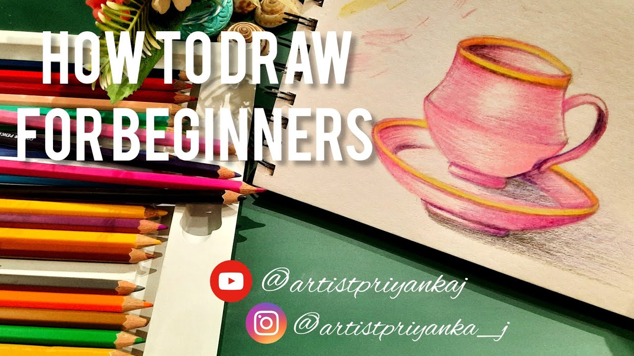 how to draw for beginners |Object drawing tutorial | colored pencil ...