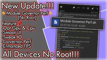 New Update..!!!⚡Module Governor Performance⚡| No Root