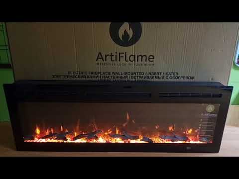 Линейный электрокамин ArtiFlame AF50WR 3D визуализации пламени 3 цвета со звуком с обогревом