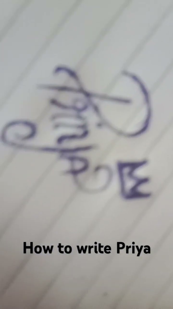 How To Write Priya YouTube How To Write Priya YouTube
