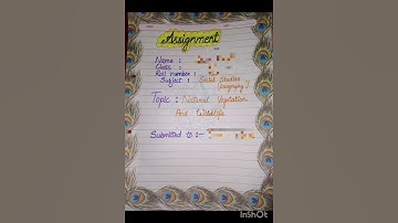 Assignment on Natural vegetation and wild life | Class 9th #education #project #youtubeshorts #study