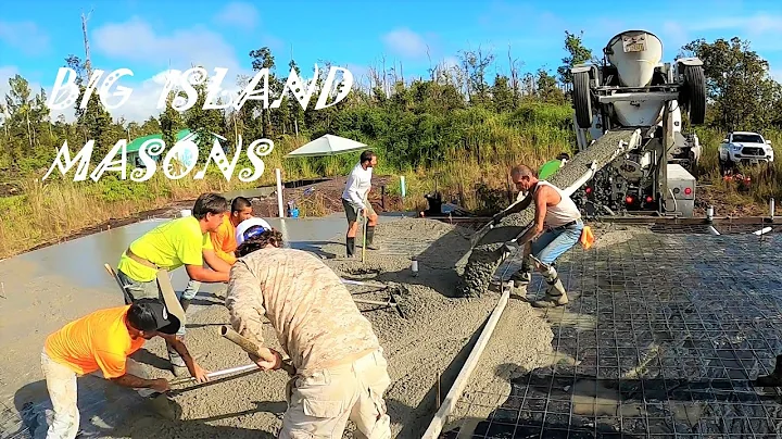 Pouring Concrete In The Rain And Winning // 2500 SQFT Slab // Big Island Masons