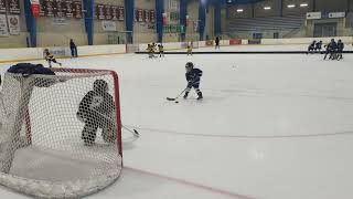 Nolan with a goal in his U7 shootout practice