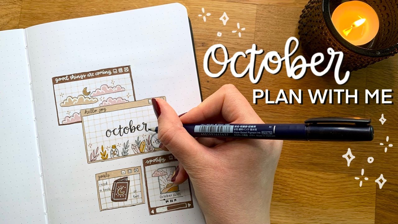 PLAN WITH ME  October 2021 Bullet Journal Set Up - Pumpkin Spice