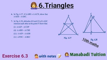 10th class math| Chapter 6| Triangles| Exercise 6.3| Q no 6&7|with notes| CBSE| NCERT|