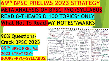 69th BPSC Prelims Strategy-Books *100 Topics* | 68th BPSC PT Cutoff/Result | 69th BPSC PT Strategy