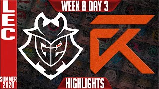 G2 vs XL Highlights | LEC Summer 2020 W8D3 | G2 Esports vs Excel