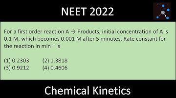 For a first order reaction A → Products, initial concentration of A is 0.1 M, which becomes 0.001 M