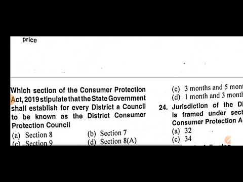 Download MCQ Consumer protection act, 2019
