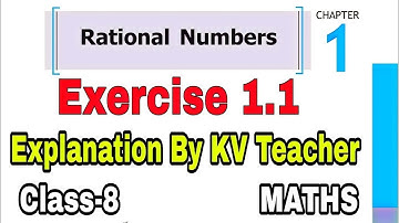 Exercise 1.1 Class 8 Maths NCERT Chapter 1 Rational Numbers / Solution & Explanation By-KV Teacher