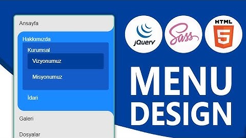 İç İçe Açılır Menü Tasarımı | Dropdown Menu Design with jQuery - SCSS - HTML