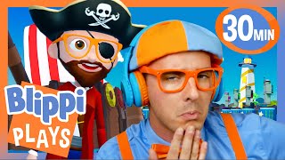 yarrr treasure pirate blippi best blippi plays roblox gaming