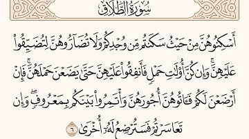 الآية رقم (٦) من سورة الطلاق .. الشيخ المقرئ عبدالقادر العثمان ..