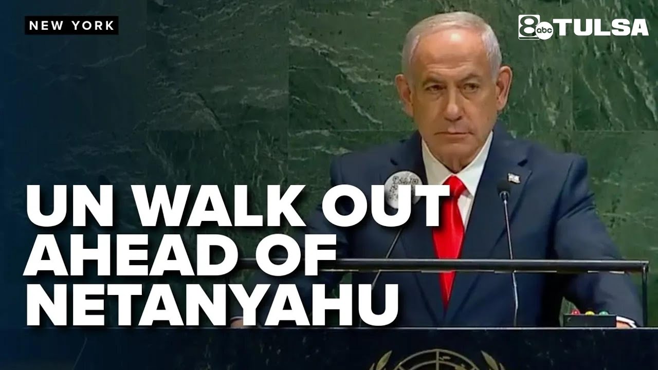 UN delegate walk out as Netanyahu takes the stage