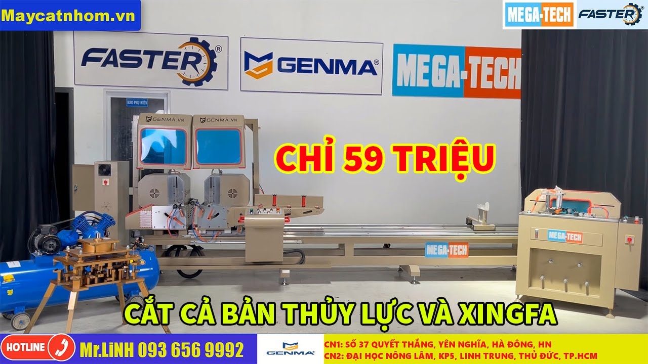 Chỉ 59 triệu dàn máy cắt nhôm 2 đầu 08s 2023
