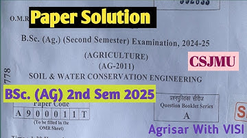 Soil And Water Conservation Engineering 2nd Semester 2025 Paper Solution