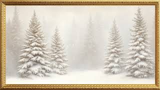 Gilded Winter Forest | Vintage Gold Frame | 4K TV Art | Peaceful Snowfall Ambience screenshot 2