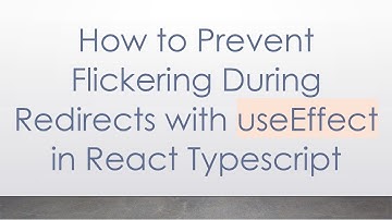 How to Prevent Flickering During Redirects with useEffect in React Typescript