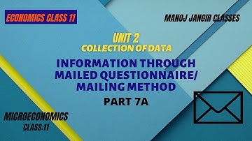 INFORMATION THROUGH MAILED QUESTIONNAIRE | MAILING METHOD | COLLECTION OF DATA| MAILING METHOD