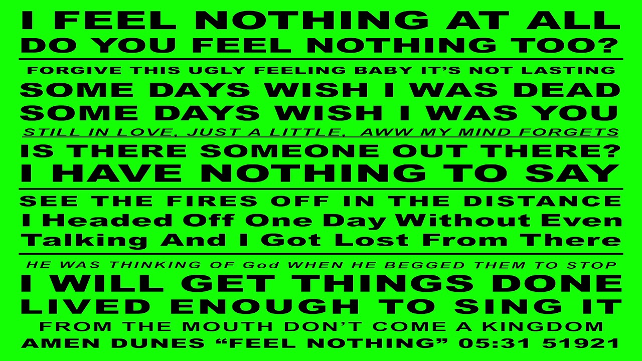 Watch Amen Dunes (with Sleaford Mods) - Feel Nothing on YouTube Watch Amen Dunes (with Sleaford Mods) - Feel Nothing on YouTube