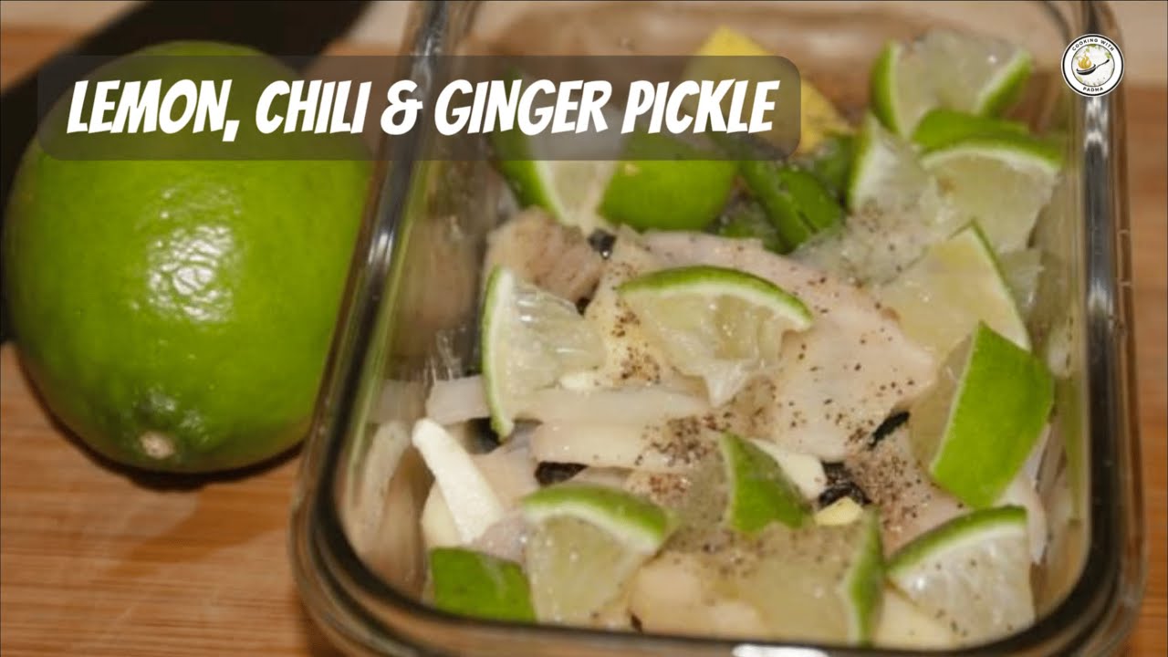 Instant Lemon, Green Chilli & Ginger Pickle Recipe | No Oil, No Cooking | Tangy & Spicy!