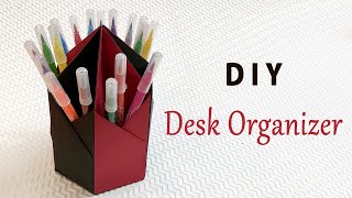 DIY Paper Pen Stand | Hexagon Paper Pen Pencil Holder | Inventive Stationary Holder | Desk Organizer