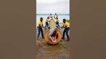 Fish rescue from giant log 😭 #ai #animals #fish