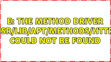 Ubuntu: E: The method driver /usr/lib/apt/methods/https could not be found (2 Solutions!!)