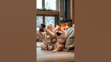 Baby fart and cat laughing🤣 #cat #funny #catshorts #cutecat #baby #funnycatvideo @CatimationAI
