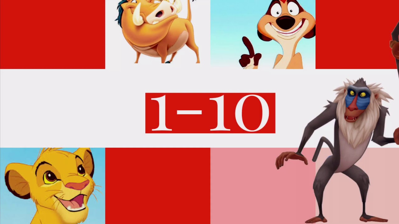 Counting 1 to 10 with lion king