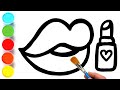 lipstick 💄 🖌️ and Colouring for kids & Toddlers | How to Draw MakeUp Set#bachaparty @BachaParty17