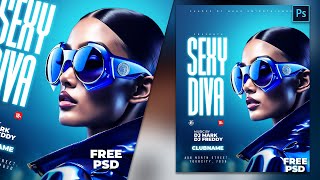 How to Design a Club/Beach Party Poster or Flyer  I Photoshop Tutorial + FREE PSD (for beginners)
