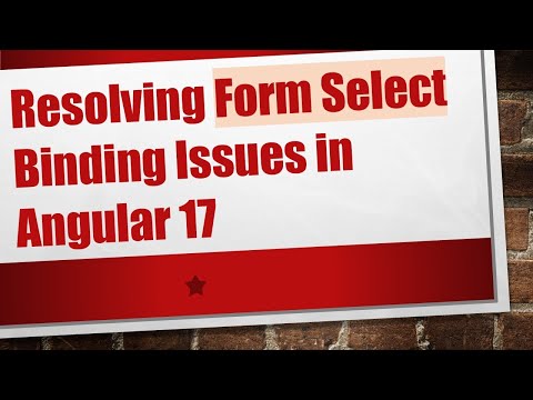 Resolving Form Select