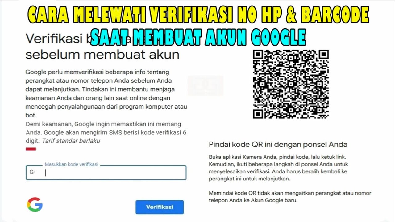 Cara Membuat Akun Google Tanpa Verifikasi No Hp Tanpa Scan Barcode di Laptop PC