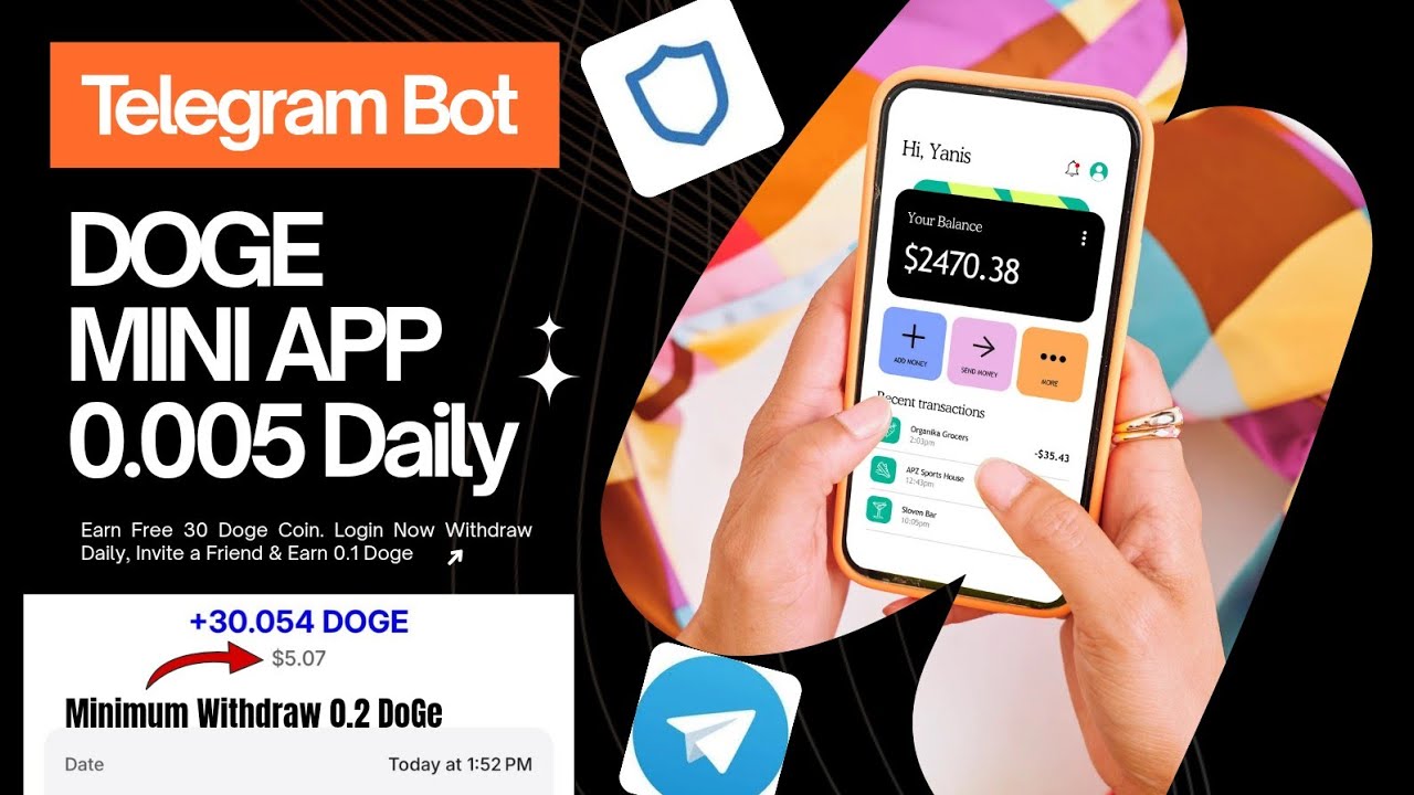 Doge Telegram Bot|Free 30 Doge 😲|Free & Easy Crypto 