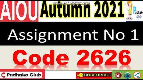 ⏩ AIOU Code 2626 Solved Assignment No.1 Autumn 2021 ||Level: MA Islamic studies