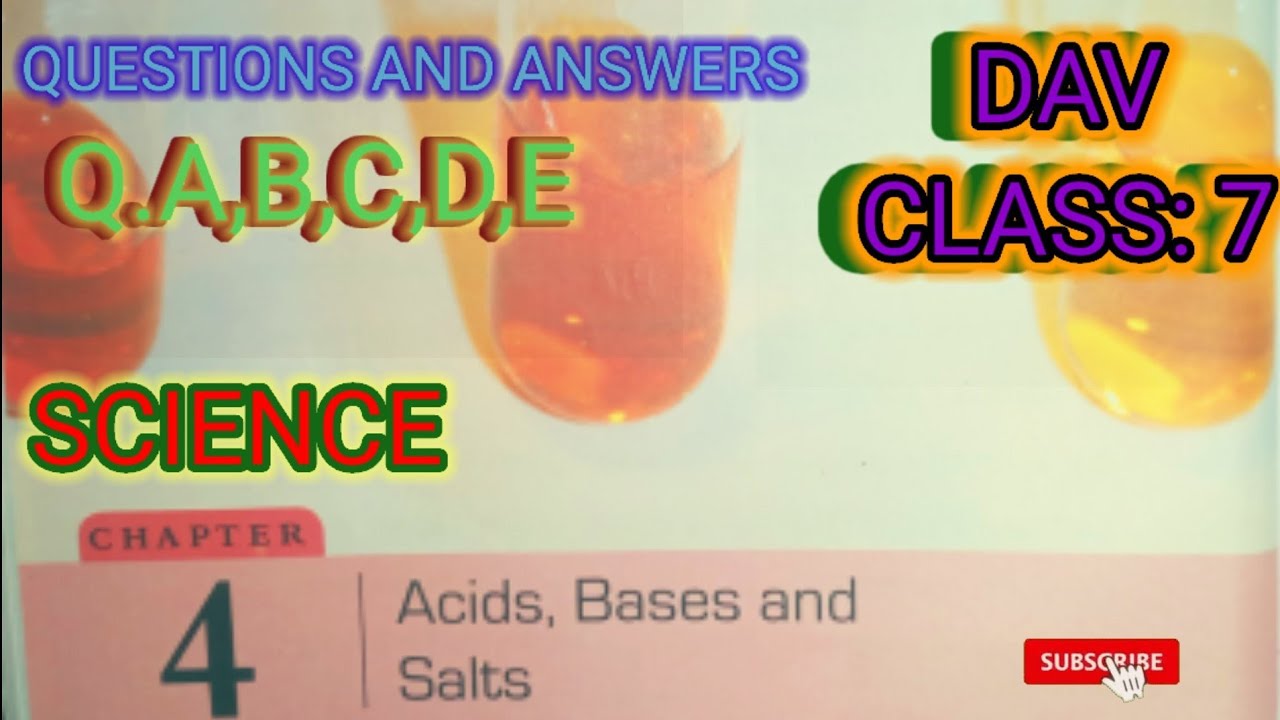 DAV class 7 science chapter 4 | acid base and salt | question answer ...