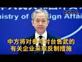 中国外交部：中方将对参与对台售武的有关企业采取反制措施 |《中国新闻》CCTV中文国际
