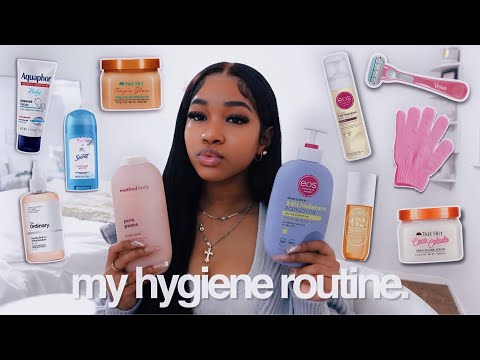 MY HYGIENE ROUTINE 🛀🏾 | *how to smell good 24/7* skin, hair, + dental care & shower routine