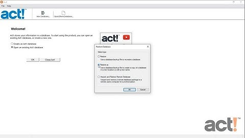 Act! Premium Training Videos - Restoring a Database