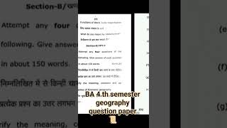BA 4 th semester geography question paper of mgkvp 📜📜