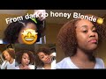 DYING MY NATURAL HAIR!!! FROM DARK TO HONEY BLONDE! (No bleach) |creme of Nature|