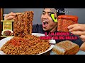 MUKBANG 8 BUNGKUS MIE HITAM KOREA PAKE BALOK DAGING 100% HALAL!