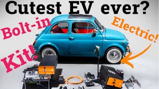 Tesla powered Fiat 500 Electric Conversion Kit.  Full boltin kit overview.