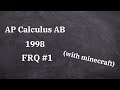 1998 AP Calculus FRQ Question 1