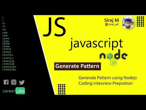 Generate Pattern Using JavaScript | Nodejs | careerLake | Siraj M