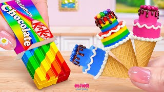 Download Lagu 🍰Rainbow Birthday Ice Cream vs KitKat Cake🍰Colorful Mini Dessert Masterpiece | Mina Sweet Baking MP3