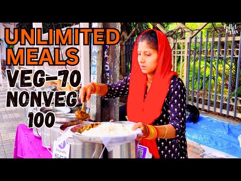 Cheapest RoadSide Unlimited Meals | Indian Street Food | Street Food | Hyderabad Street Food |